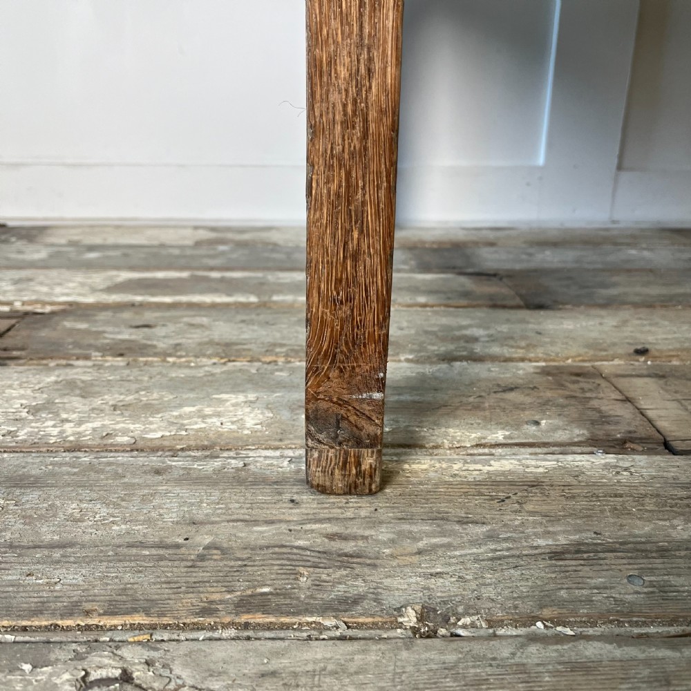 19th C. Bleached Oak Hall Bench View XIII