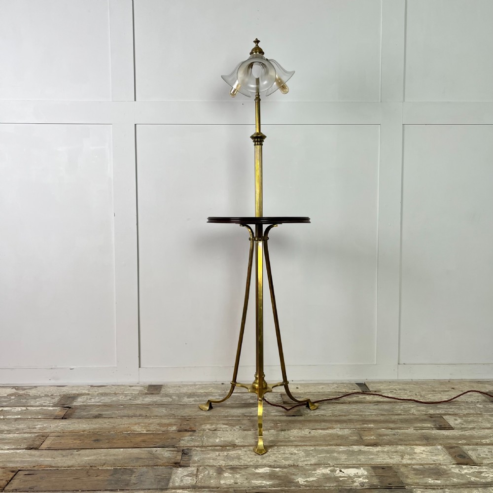Edwardian Telescopic Brass Floor Lamp