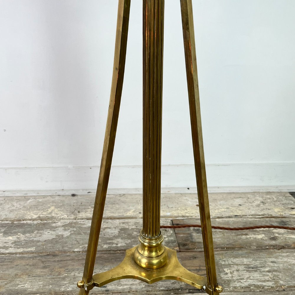 Edwardian Telescopic Brass Floor Lamp View XII
