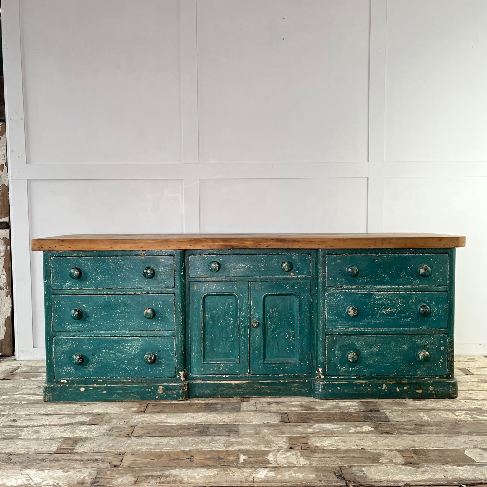 19th C. Painted Pine Dresser Base
