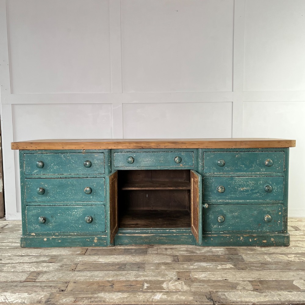 19th C. Painted Pine Dresser Base View II