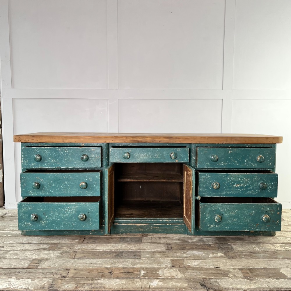 19th C. Painted Pine Dresser Base View III