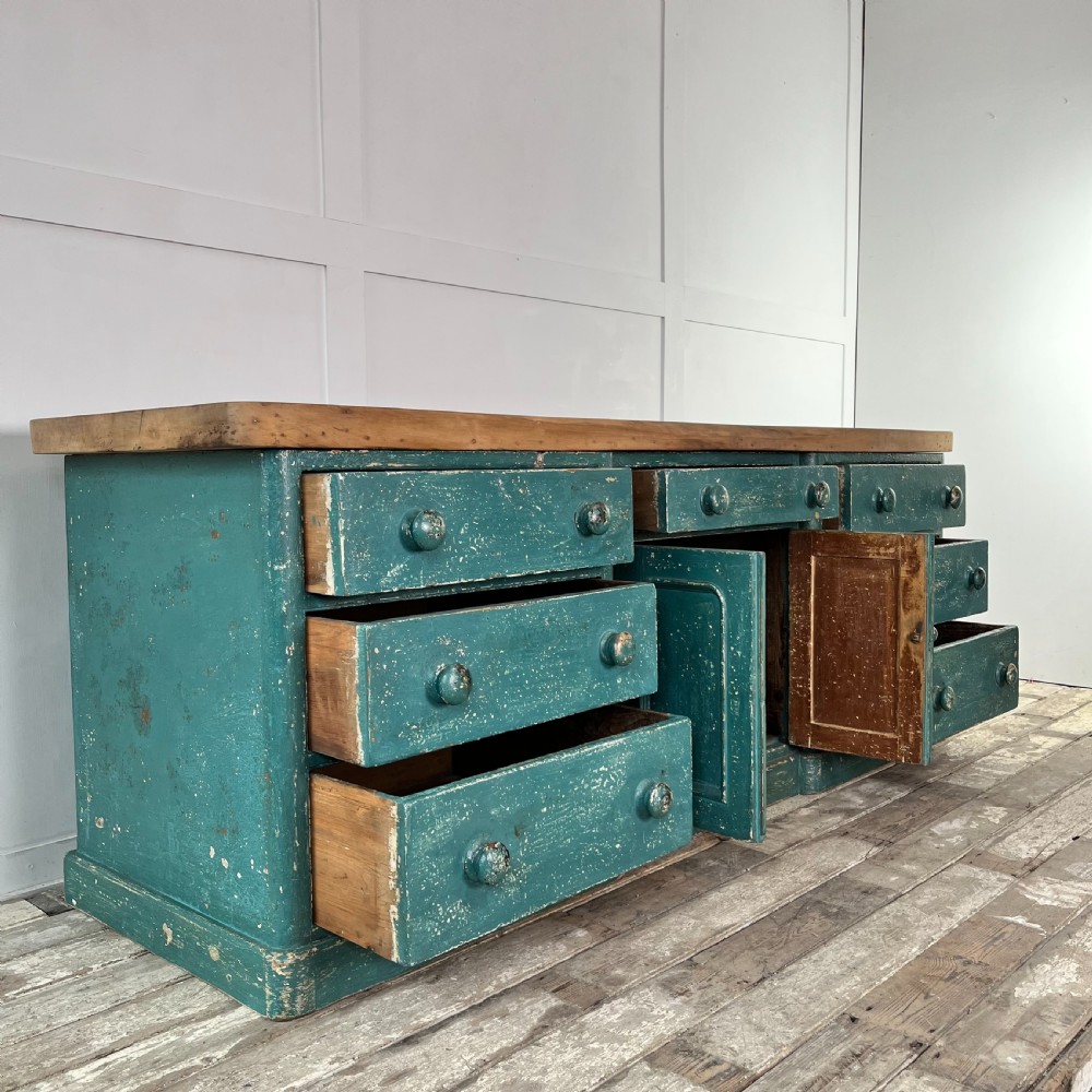 19th C. Painted Pine Dresser Base View IV