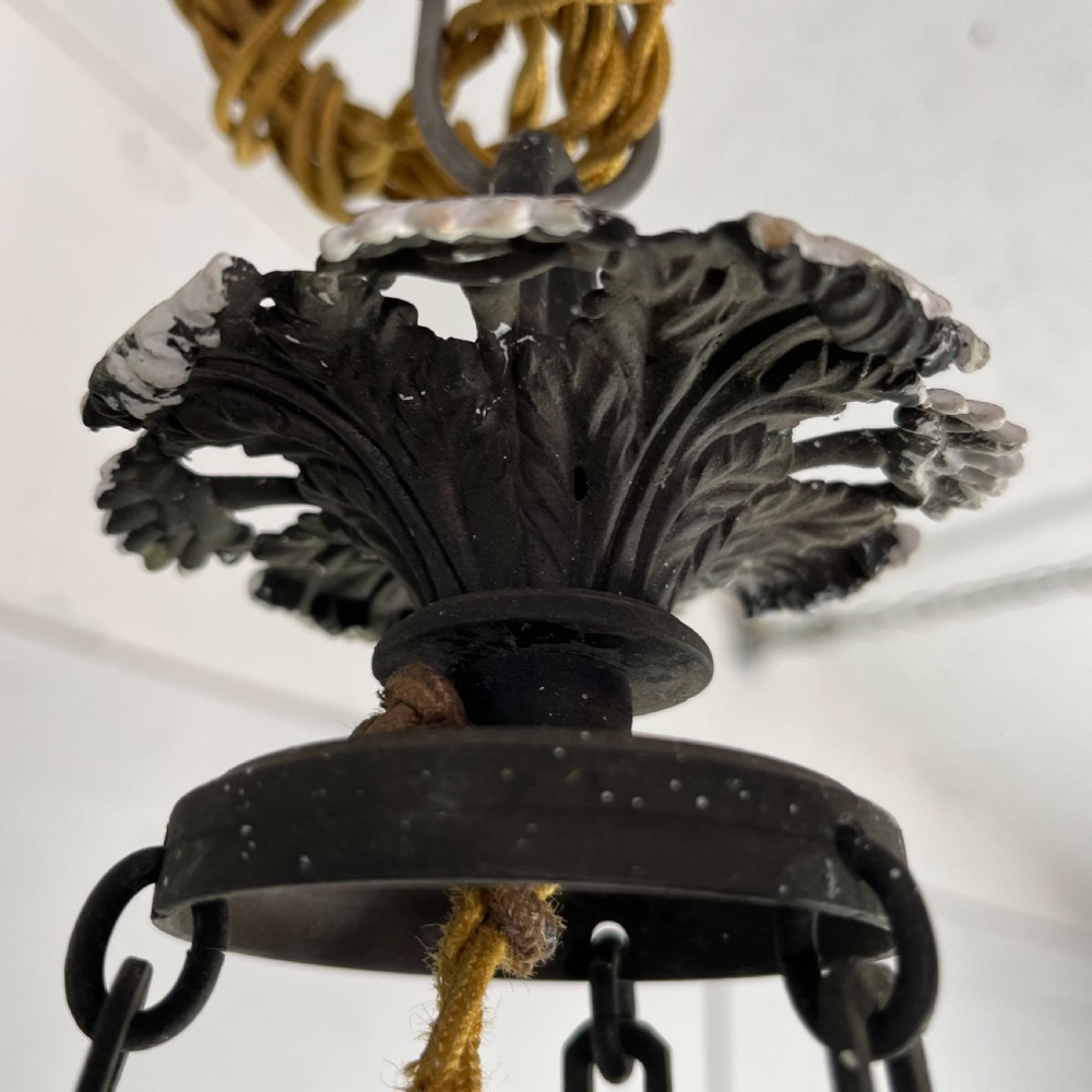 Edwardian Pink Glass Pendant Light View VIII