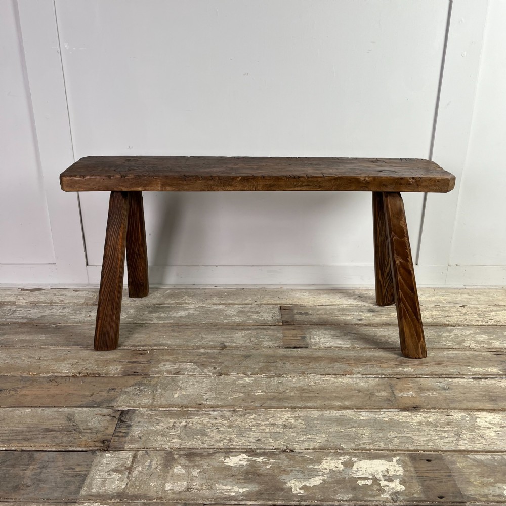 19th C. Elm Pig Bench