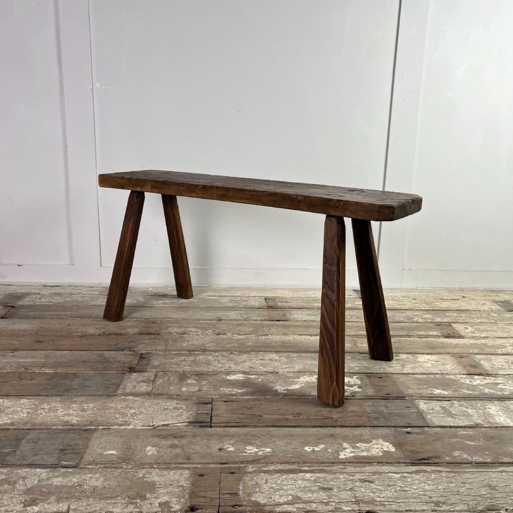 19th C. Elm Pig Bench View II
