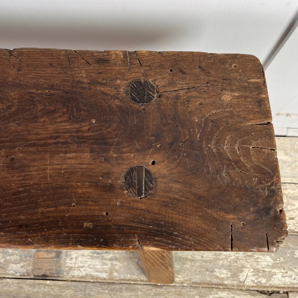 19th C. Elm Pig Bench View VII