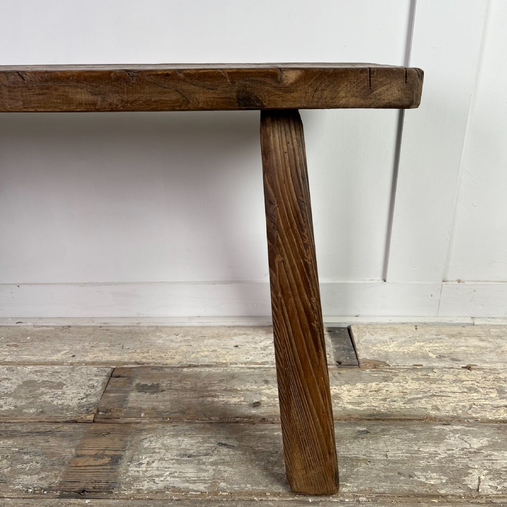 19th C. Elm Pig Bench View XI
