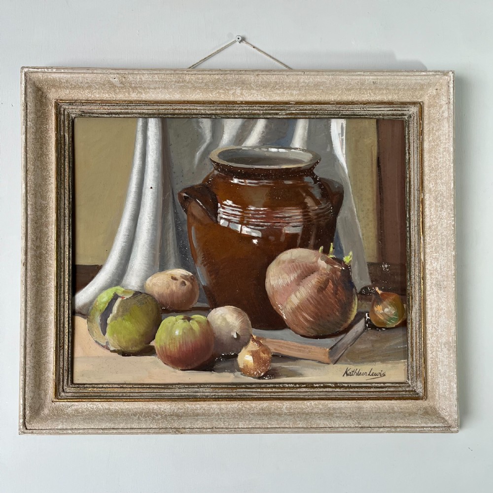 Still Life, Oil on Boar, Signed Kathleen Lewis
