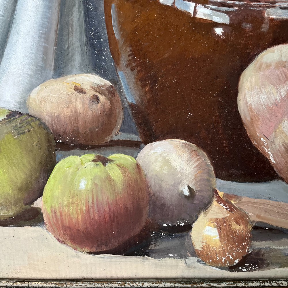 Still Life, Oil on Boar, Signed Kathleen Lewis View VIII