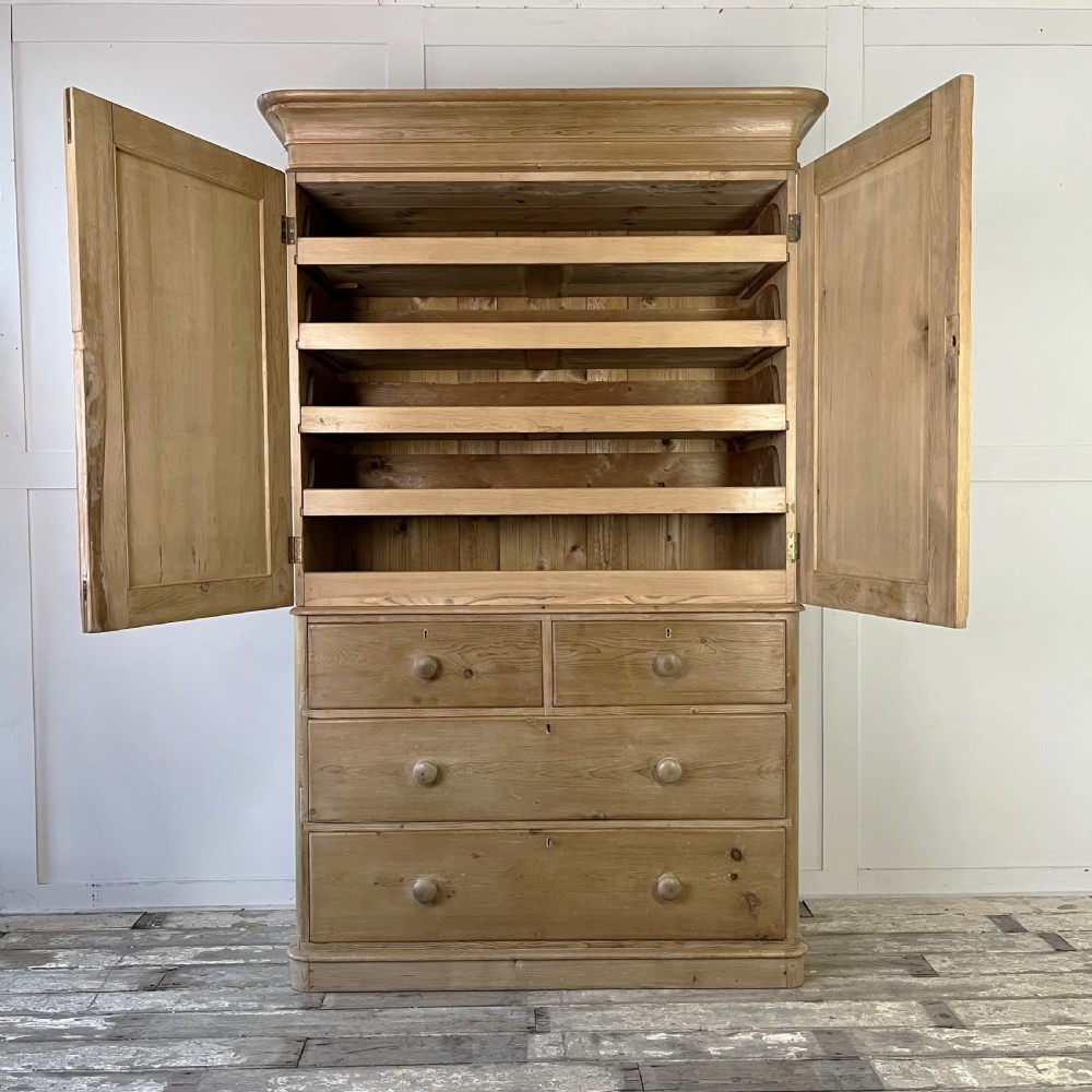 Victorian Pine Linen Press View IX