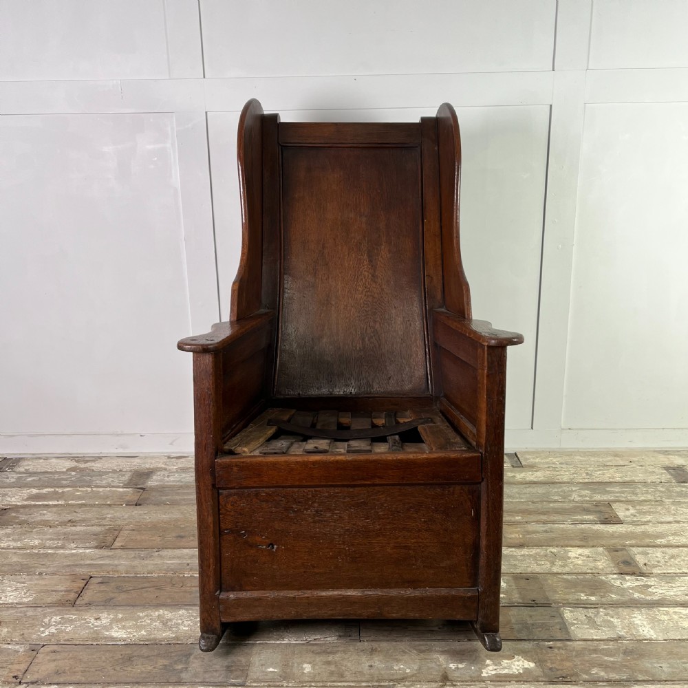 18th C. Oak Lambing Chair View II