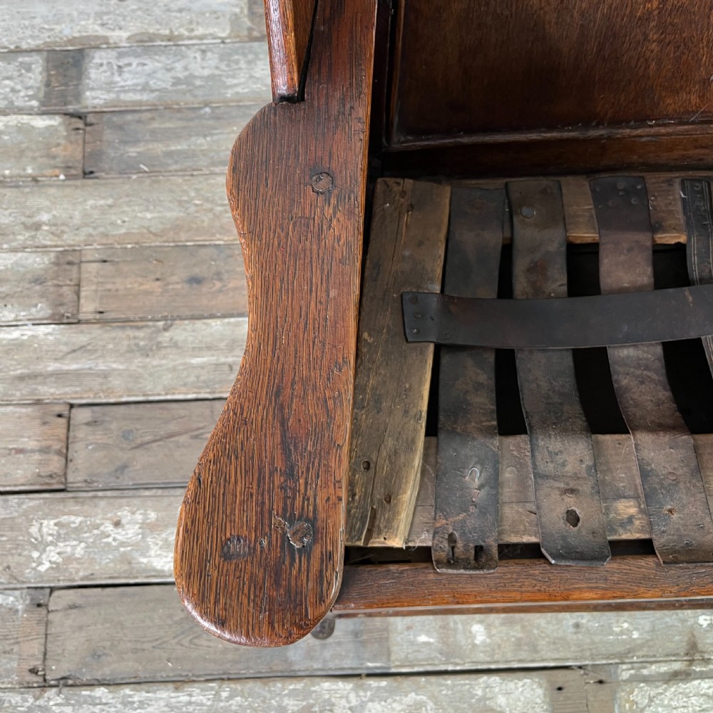 18th C. Oak Lambing Chair View V