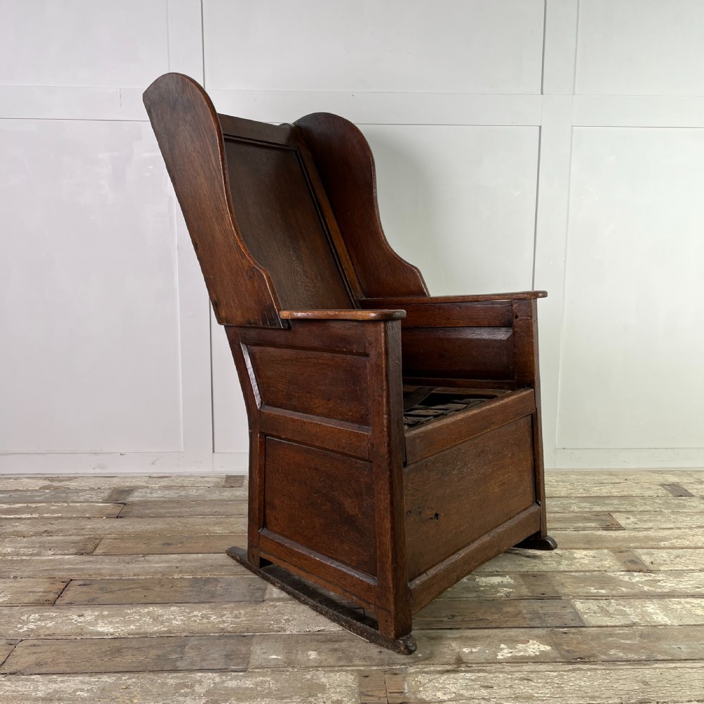 18th C. Oak Lambing Chair View XV