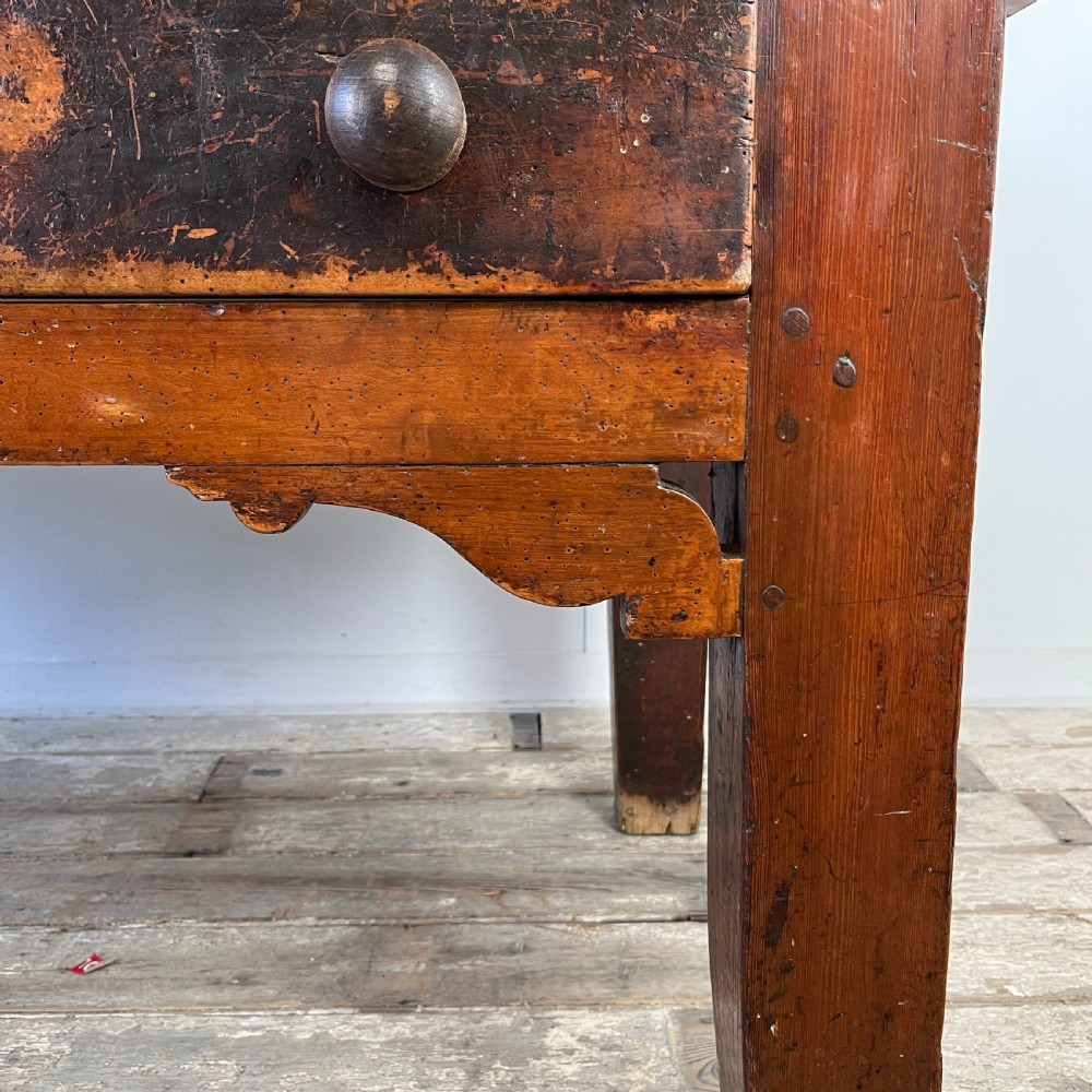 19th C. Pine and Maple Kitchen Prep Table View II