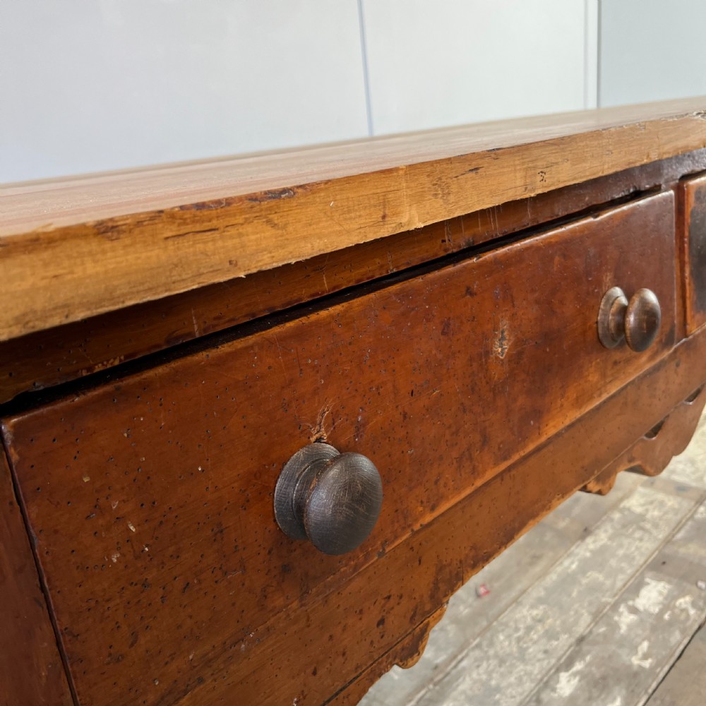 19th C. Pine and Maple Kitchen Prep Table View X