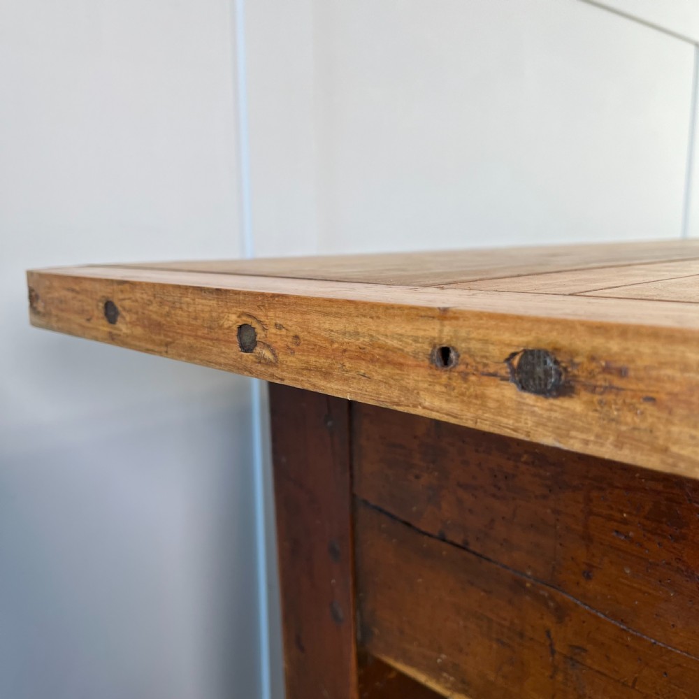 19th C. Pine and Maple Kitchen Prep Table View XI