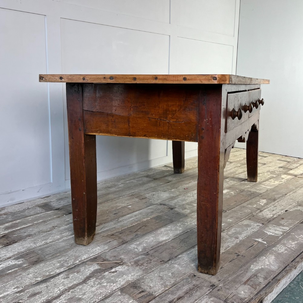 19th C. Pine and Maple Kitchen Prep Table View XII