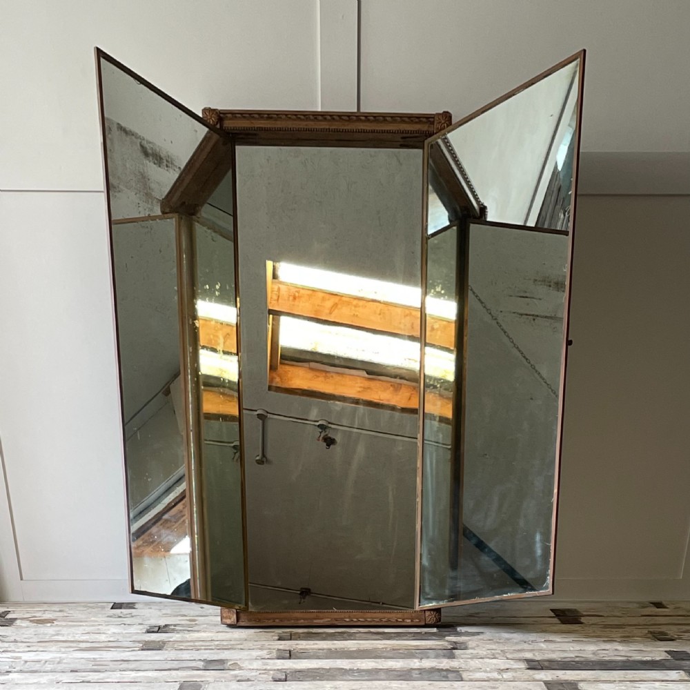 19th C. French Triptych Mirror - Miroir Brot View II