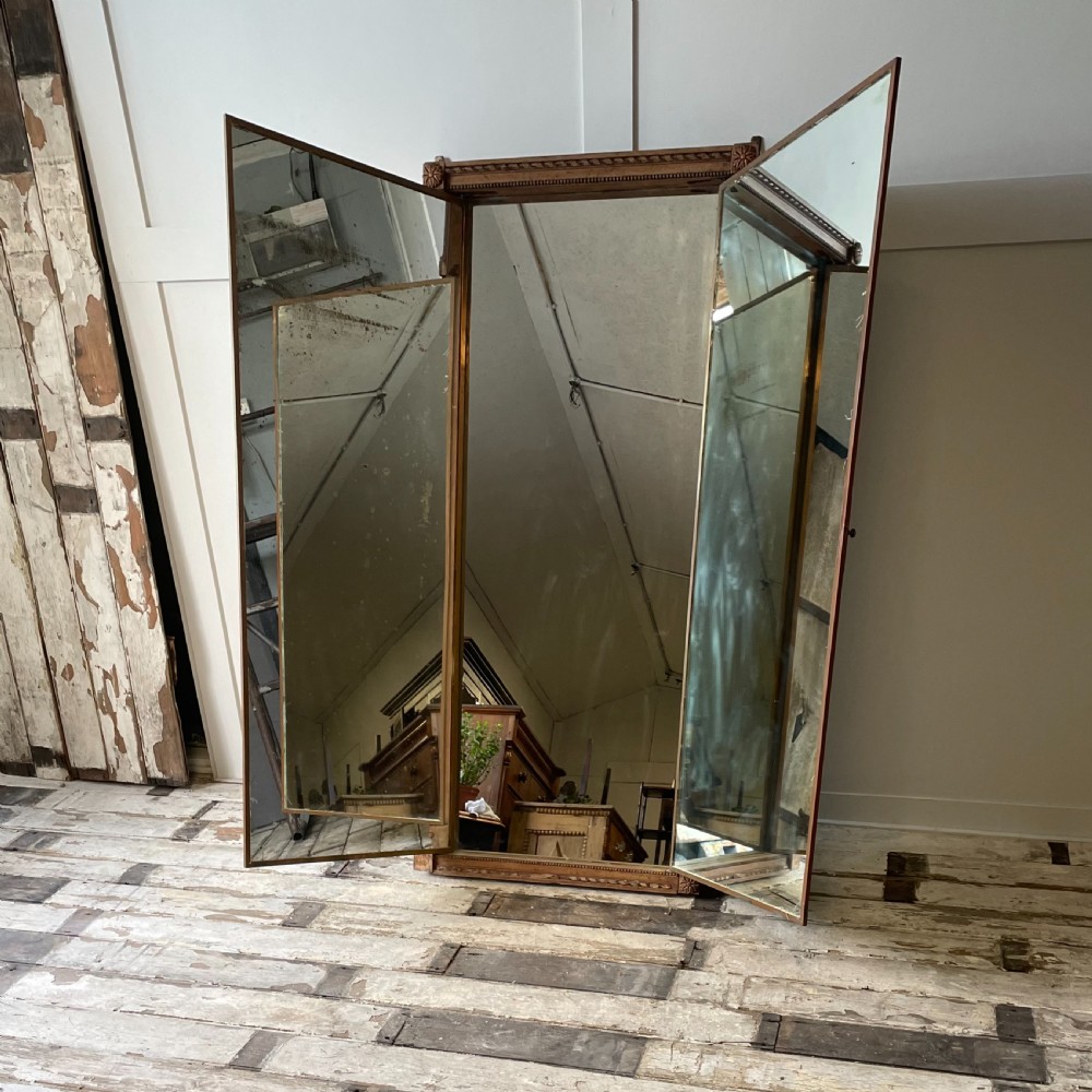 19th C. French Triptych Mirror - Miroir Brot View III