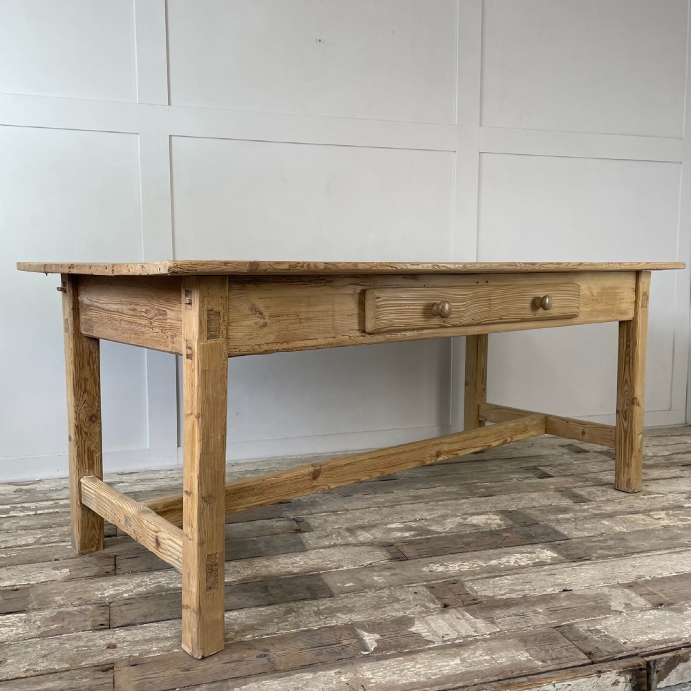 Early 19th C. Pine Farmhouse Kitchen Table View XIII