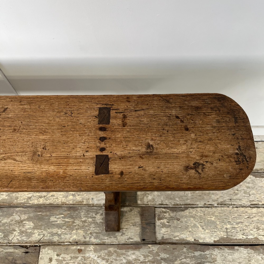 Long 19th C. Elm Bench View VI