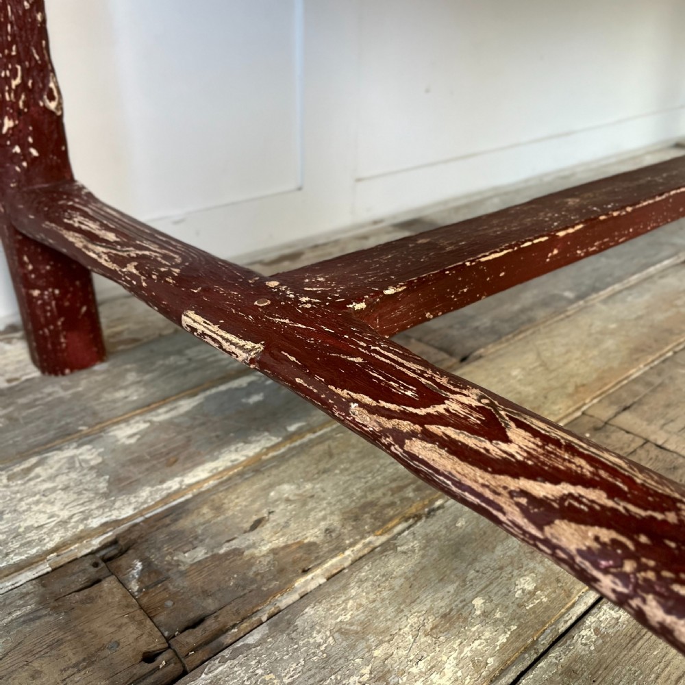 19th C. French Painted Pine Kitchen Table View VII