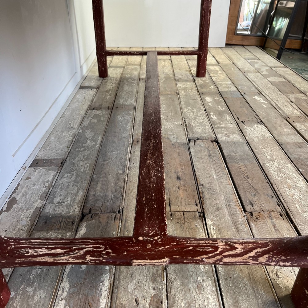 19th C. French Painted Pine Kitchen Table View XIII