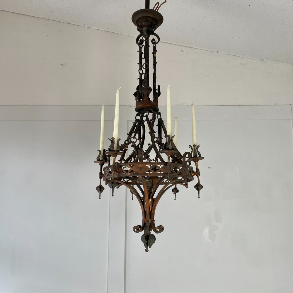 19th C. Brass Chandelier