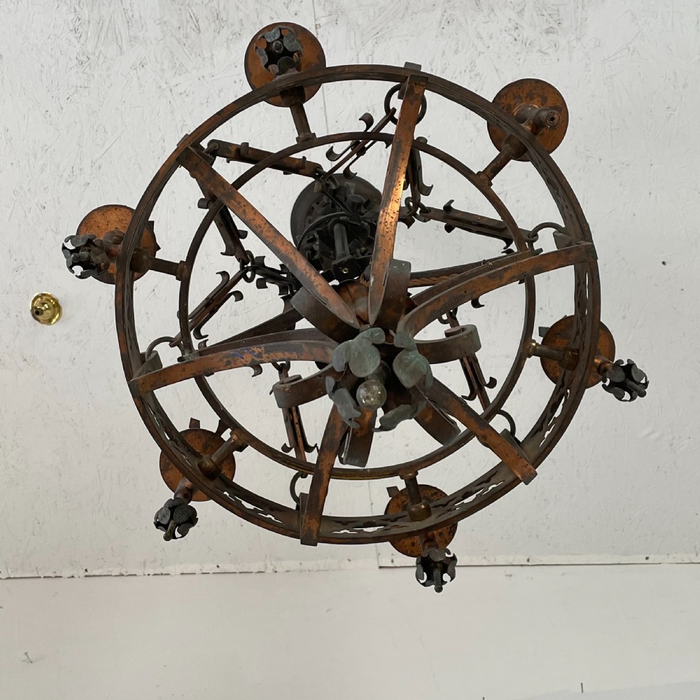 19th C. Brass Chandelier View IV