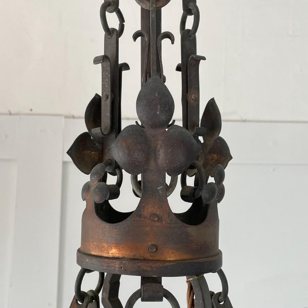 19th C. Brass Chandelier View V