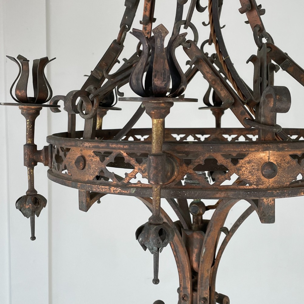 19th C. Brass Chandelier View VI