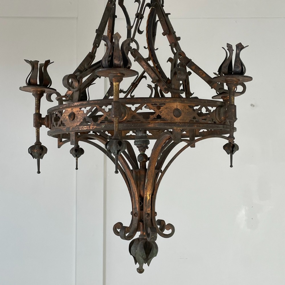 19th C. Brass Chandelier View VII