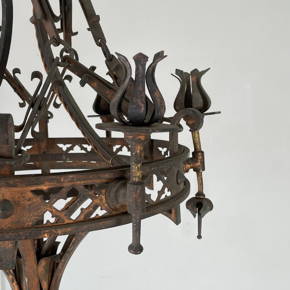 19th C. Brass Chandelier View VIII