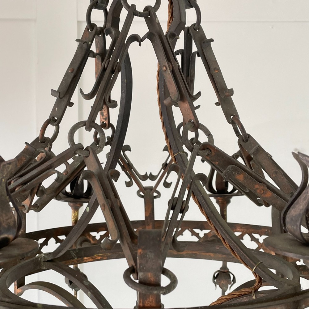 19th C. Brass Chandelier View IX