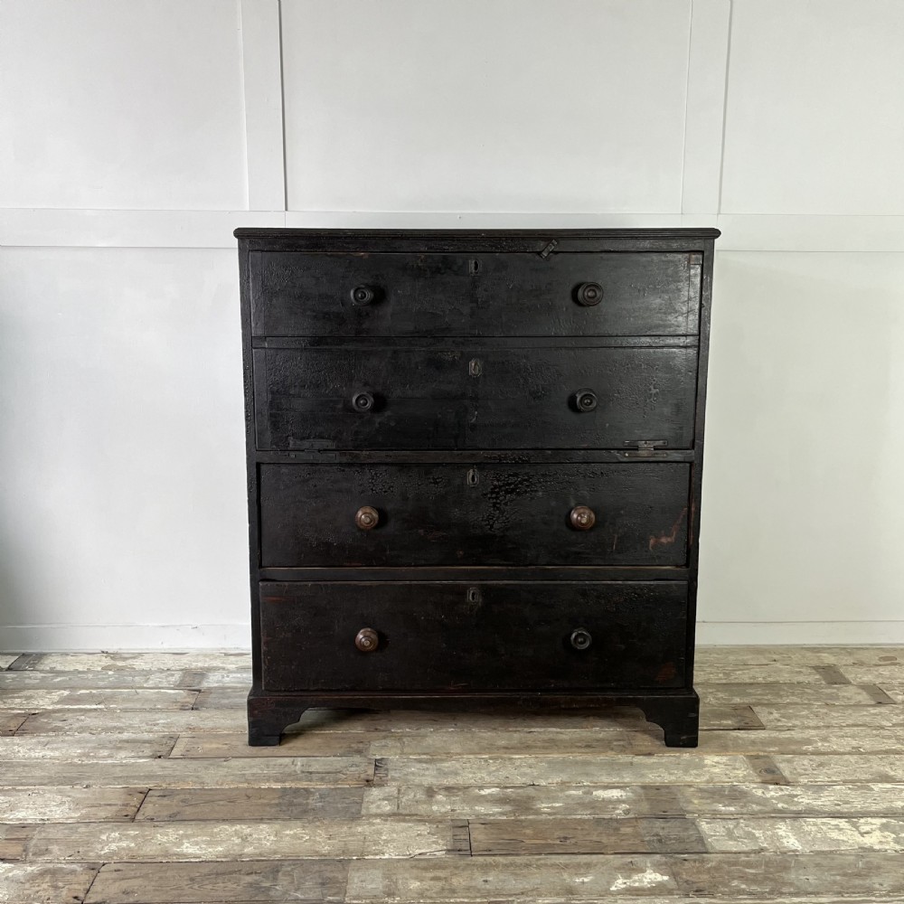18th C. Painted Pine Chest of Drawers
