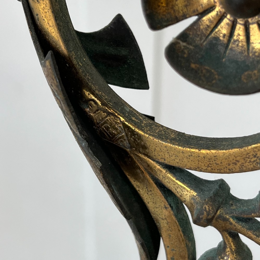 Victorian Converted Gilded Brass Chandelier View VIII