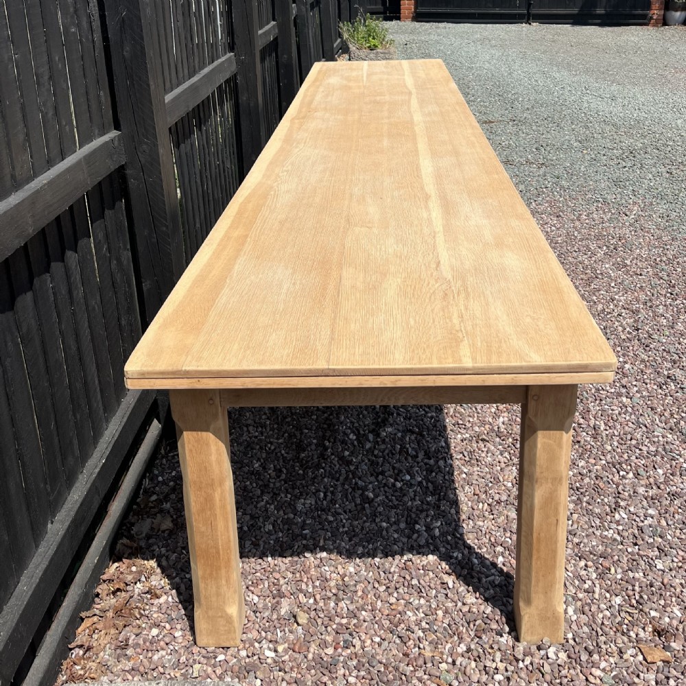 15ft Early 20th C. Pale Oak Dining Table View III
