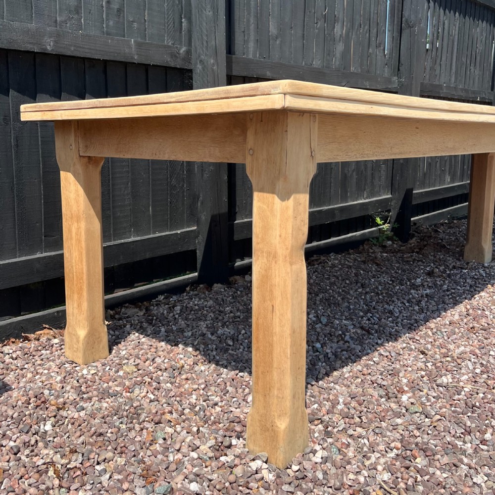 15ft Early 20th C. Pale Oak Dining Table View IV