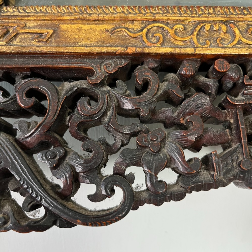 19th C. Carved Chinese Wall Mirror View IV