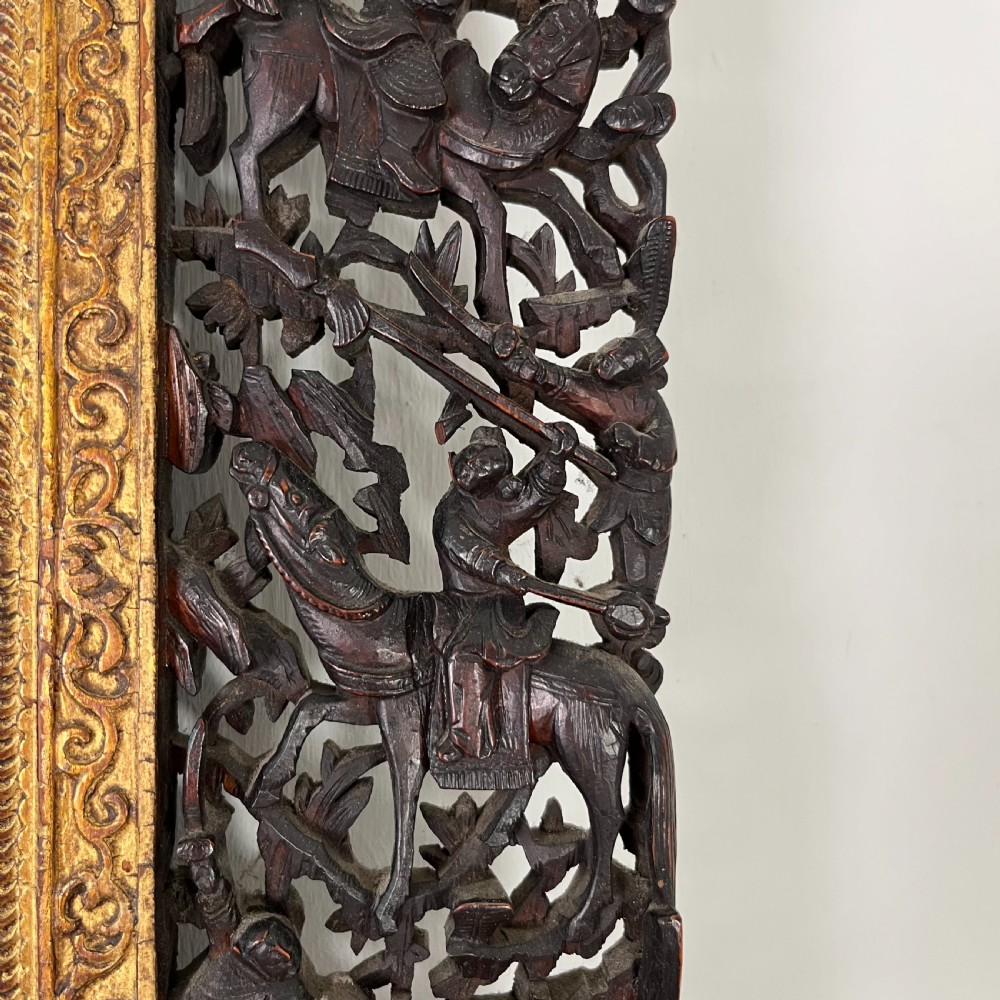 19th C. Carved Chinese Wall Mirror View VI