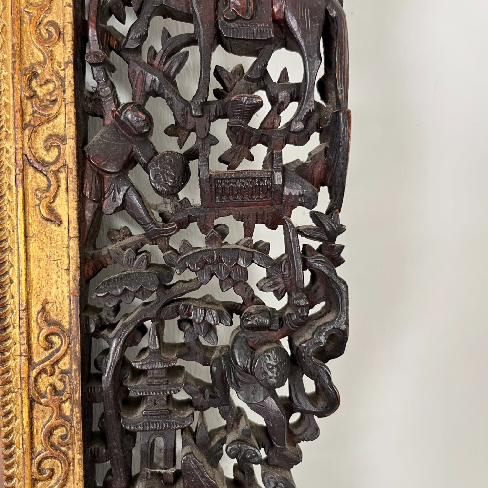 19th C. Carved Chinese Wall Mirror View VII