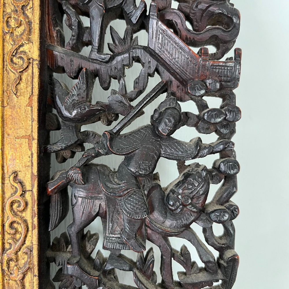 19th C. Carved Chinese Wall Mirror View VIII