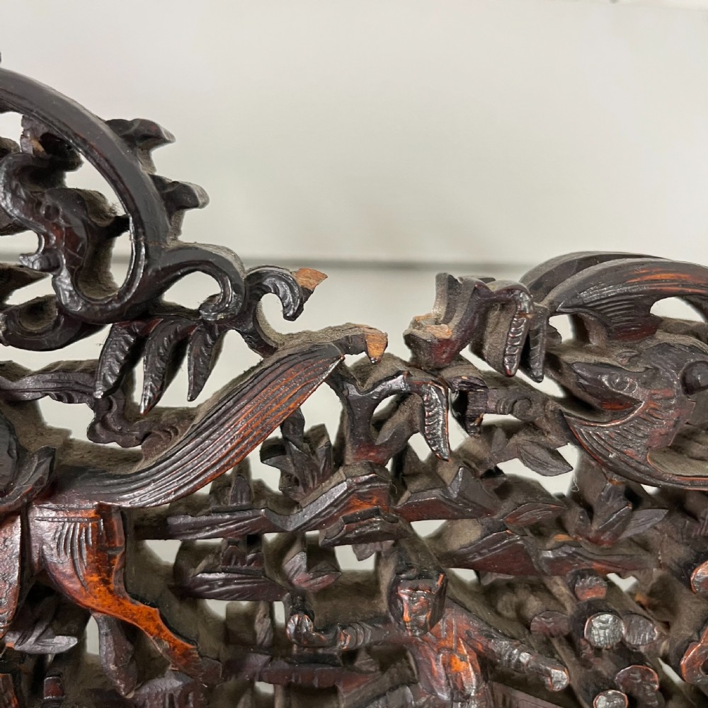 19th C. Carved Chinese Wall Mirror View IX