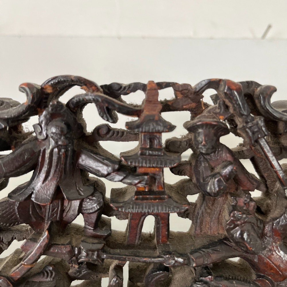 19th C. Carved Chinese Wall Mirror View X