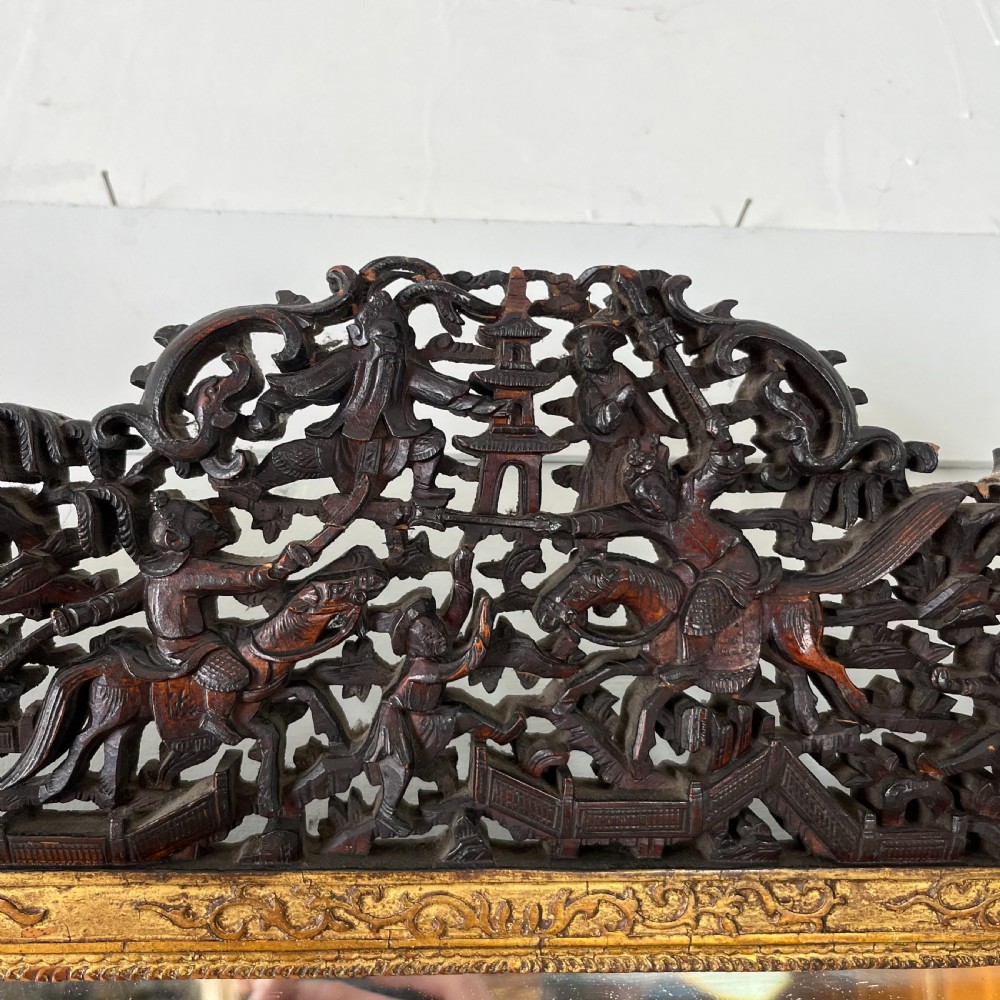 19th C. Carved Chinese Wall Mirror View XI