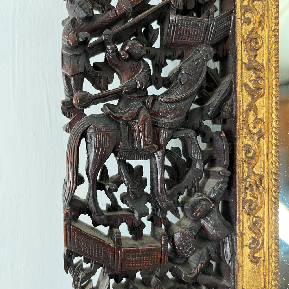 19th C. Carved Chinese Wall Mirror View XII