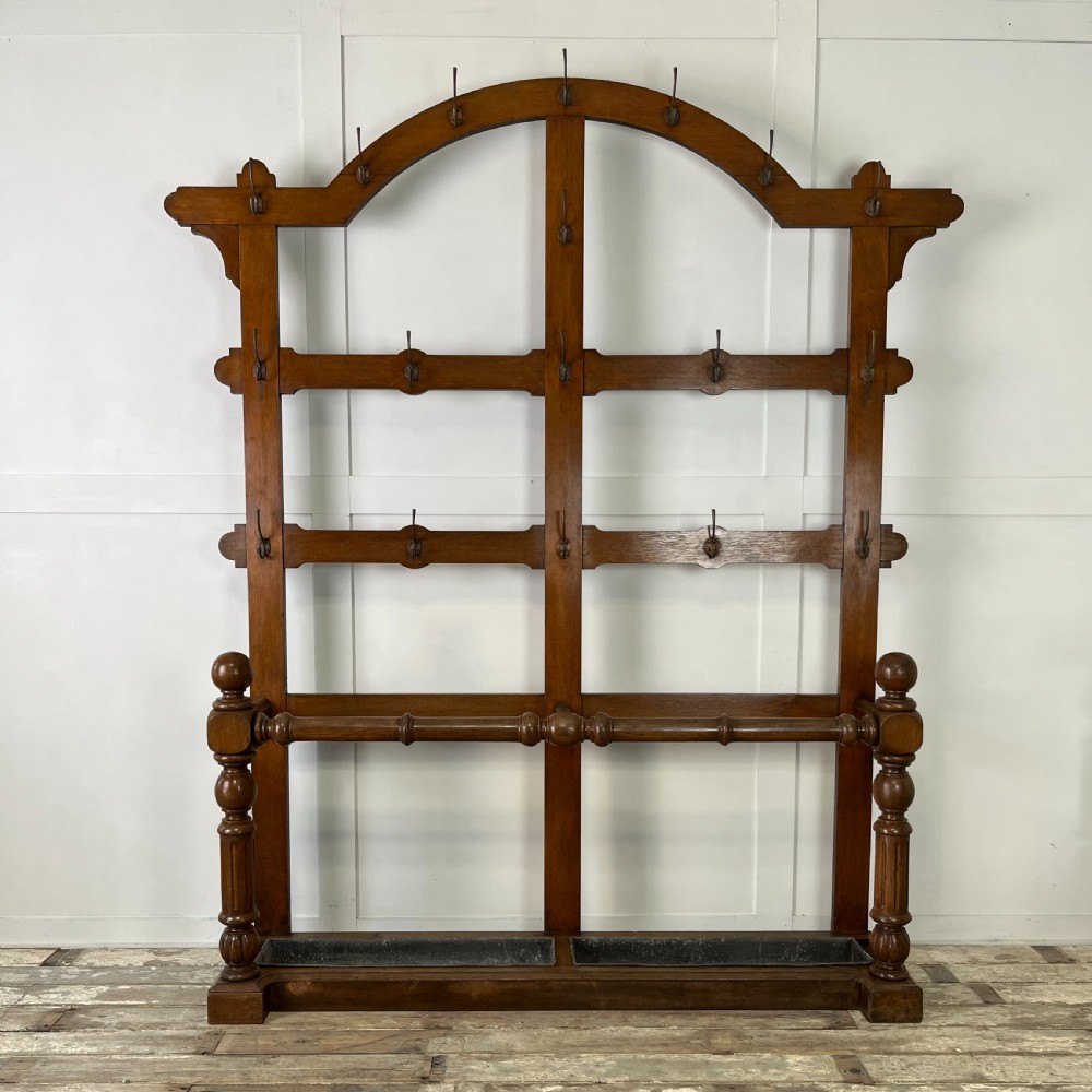 Large 19th C. Oak Coat and Hat Stand View II