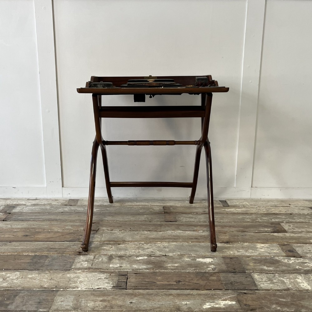 19th C. Walnut Folding Campaign Desk View III
