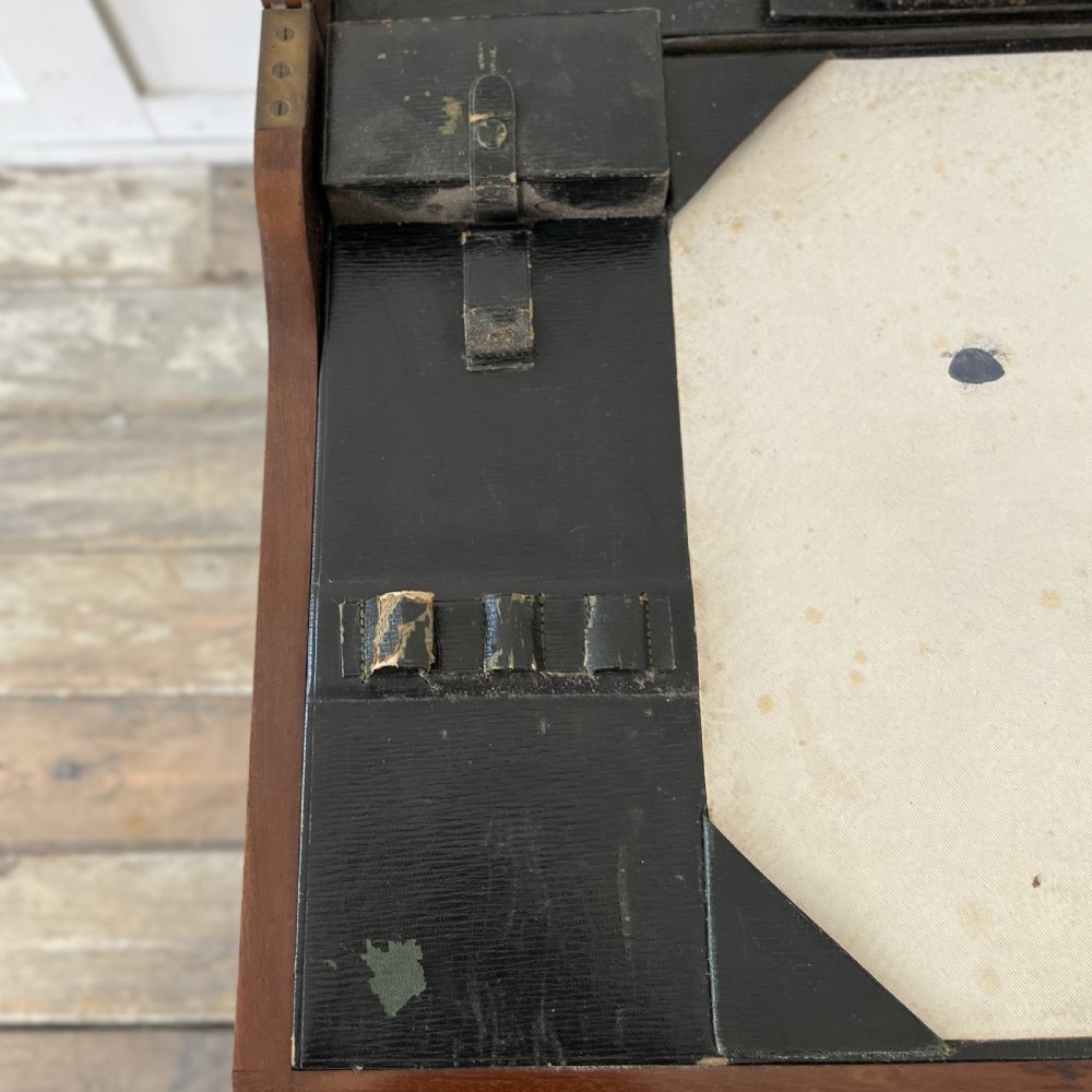 19th C. Walnut Folding Campaign Desk View V
